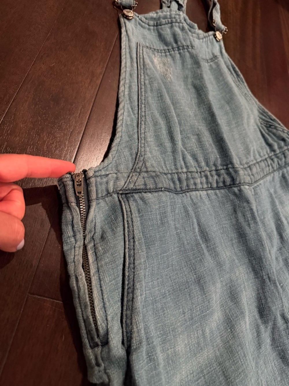 Free People Blue Cotton Overalls Jumpsuit Romper Jeans Denim We The Free - Picture 2 of 8